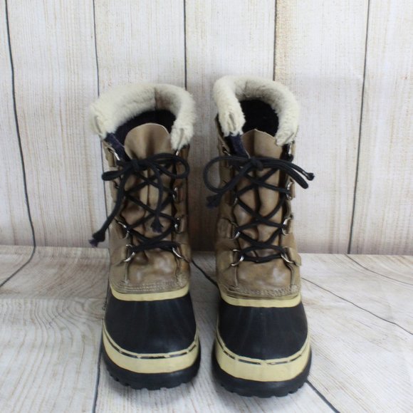 SOREL Caribou Lined Lace-up Winter Boots Size - Picture 5 of 10